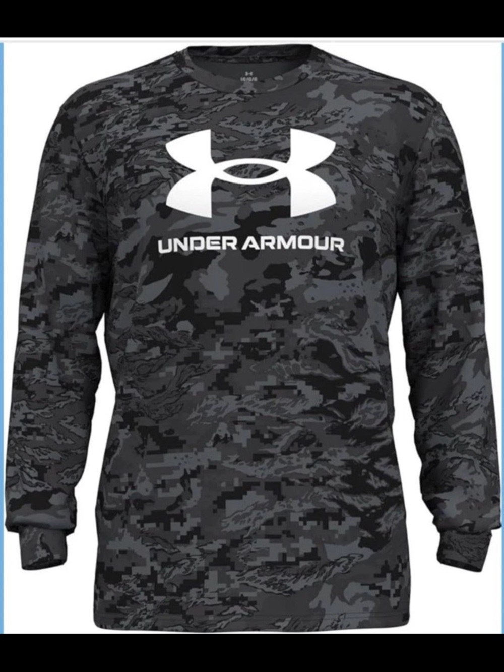 Under Armour Black & Gray Camo Logo Long Sleeve Shirt